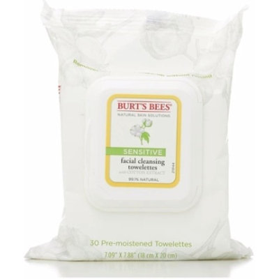 Burt's Bees Sensitive Facial Cleansing Towelettes with Cotton Extract 30 ea