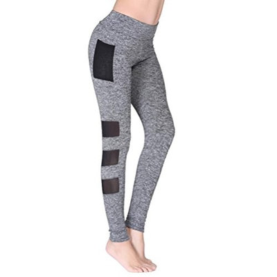 Women Yoga Running Workout Capri Legging Fashion Patchwork High Waist Stretch Cropped Trousers