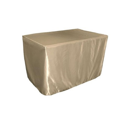 LA Linen TCbridal-fit-48x24x30-TaupeB13 Fitted Bridal Satin Tablecloth Taupe - 48 x 24 x 30 in.