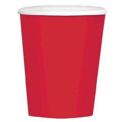 Amscan 689100.40 12 oz. Apple Red Paper Coffee Cups - Pack of 480