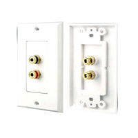 Pyle Dual Post Binding/Banana Plug Wall Plate White (2 Posts/Polarity For 1