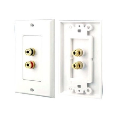 Pyle Dual Post Binding/Banana Plug Wall Plate White (2 Posts/Polarity For 1