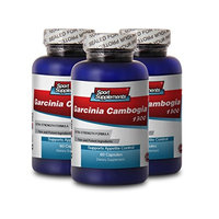 PURE GARCINIA CAMBOGIA PREMIUM EXTRACT 1300 - Suppress appetite - 3 Bottles 180 Capsules
