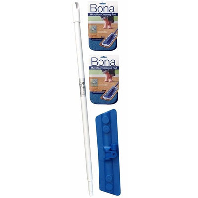 Hardwood Floor Mop with 2 Bona® Microfiber Cleaning Pads