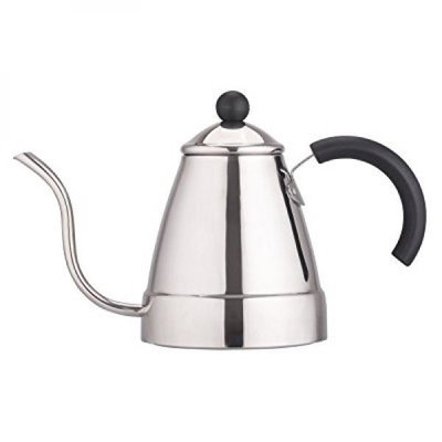 Zell Stainless Steel Tea & Drip Coffee Gooseneck Kettle | Precise Thin Spout for Pour Over Coffee | Gas or Electric Stovetop Compatible | 47 oz (1400 ml)