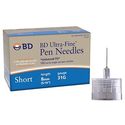 BD 320109 Ultra-Fine Pen Needles, Short, 31 Gauge, 8 mm (Pack of 100)