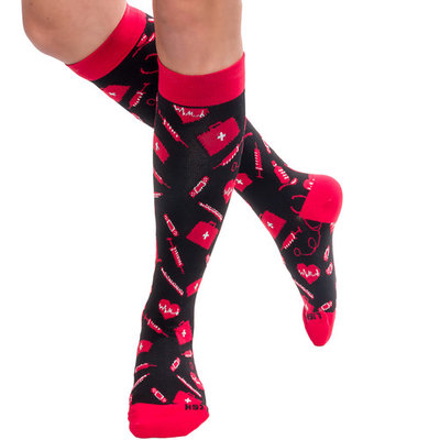 LISH Nurse Compression Socks for Women - Graduated 15-25mmHG - Sports Socks