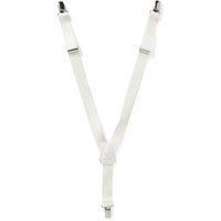 Clips N Grips Child Baby Toddler Kid Adjustable Elastic Suspenders Solid Color Y Back Design White 22 Inch (6 Months - 30 Months) (Available in Assorted Sizes and Colors)