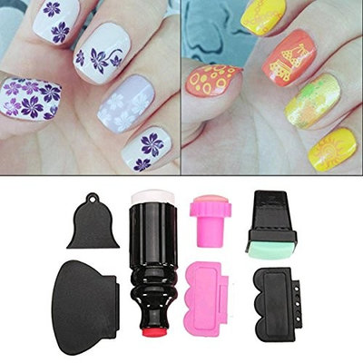 Nail Art Stamper,DANCINGNAIL Beauty Lady Pro 7PCS Nail Art Scraper Stamping Manicure Polish Double Ended Stamper Image Tool Set Kit Design Decoration DIY