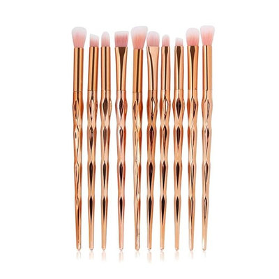 LHEI 10 Pcs Rose Gold Makeup Brush Set Professional Eye Makeup Brushes For Eyeshadow Concealer Eyeliner Brow Blending Brush Tool (Rose Gold, Promotion)