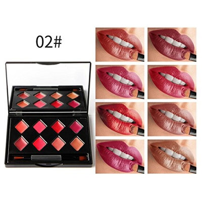 Creazy 8 Colors Beauty Make Up Matte Lipsticks Moisturizer Lip Gloss Cosmetic Set