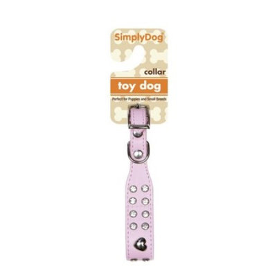 Simplydog Dog Heart Rhinestone Collar, Pink, (X-Small)