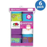 Fruit of the Loom Girl's Cotton Hipster Underwear (Pack of 6), 4, Multi