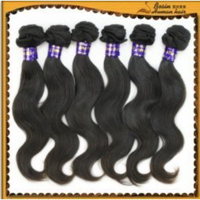 16 inch Indian 100% TRUE VIRGIN Remy Human Hair Extensions #1B Body Wave Weave