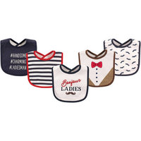 Hudson Baby Boy and Girl Cotton/Terry Drooler Bib, 5-Pack - Bonjour