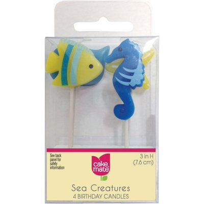 Cake Mate Sea Creature Birthday Candles, 4 count