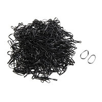 uxcell 500pcs Black Rubber No-damage Women Small Hair Tie Elastic Band Ponytail Holder