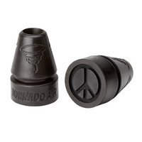 Thomas Fetterman Ultralight Tornado AIR Cane & Crutch Tips with Peace Sign imprint, Fits Canes or Crutches with 3/4 to 1 Inch Diameters, Black, Pair