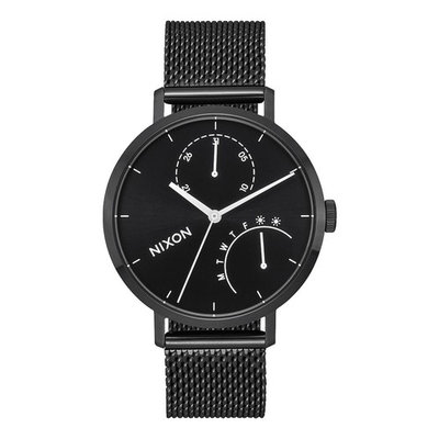 Nixon The Clutch Black Dial Black SS Mesh Quartz Men's Watch A1166-756