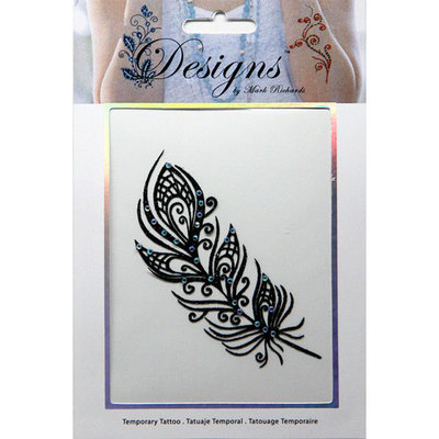Pretty Feather Jeweled Temporary Tattoo - Mark Richards