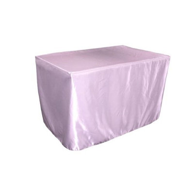 LA Linen TCbridal-fit-48x30x30-LilacB45 Fitted Bridal Satin Tablecloth Lilac - 48 x 30 x 30 in.