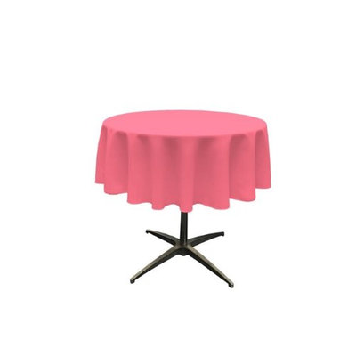 LA Linen TCpop51R-HotPinkP38 Polyester Poplin Tablecloth Hot Pink - 51 in. Round