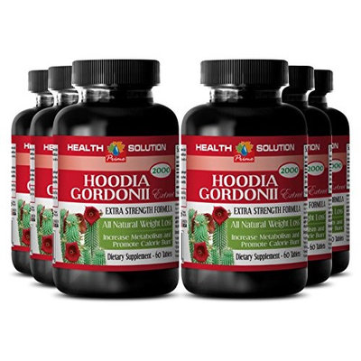 Health Supplements - HOODIA GORDONII EXTRACT 2000 - Organic Weight Loss 6 Bottle 360 Tablets