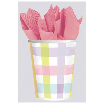 Amscan Colorful Gingham 9 oz. Cups - 8 ct