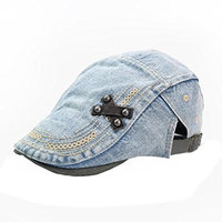 Sport Cap, HP95(TM) Mens Women Vintage Denim Beret Cap Peaked Newsboy Sunscreen Hat (Light Blue)