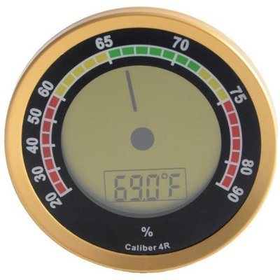 Cigar Oasis Caliber 4R Gold Digital/Analog Hygrometer by Western Humidor
