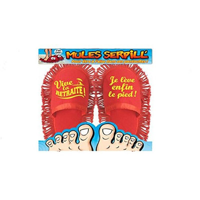 Mop Slippers Mules Humorous Retirement One Size (Length 27 cm)