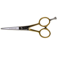 Shiny Line Gold Beard and Moustache Scissor, 4.625 Inches, Hollow Ground, Ice-Tempered Stainless Steel, Made in Solingen, Germany