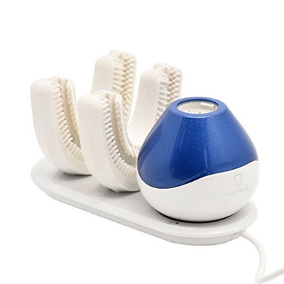 Automatic Electric Toothbrush Wireless Charging,All Tooth Toothbrush in 15 Seconds By Ultrasonic with U Type Toothbrush Top white