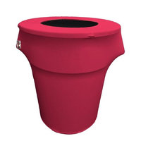 LA Linen SpandexCover44G-FuchsiaX49 Stretch Spandex Trash Can Cover 44 gal Round Fuchsia