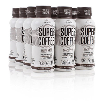 SUNNIVA Super Coffee Smooth Mocha NEW Sugar-Free Formula, 10g Protein, Lactose Free, Soy Free, Gluten Free, Pack of 12