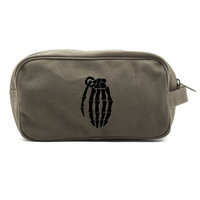 Skeleton Hand Grenade Canvas Shower Kit Travel Toiletry Bag Case