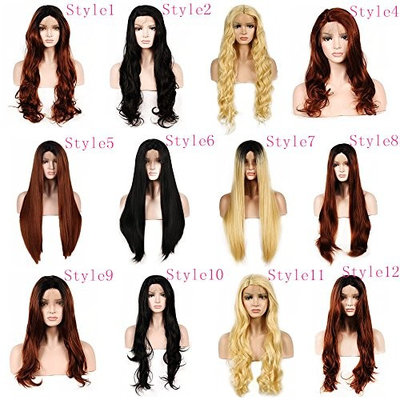 WigTech2017 250%Density Synthetic L Part Lace Front New Body Wave 24 Inch Blonde Color Heat Resistant Fiber Wigs With Baby Hairs For All Skin Tones Women