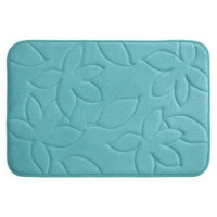 BounceComfort Blowing Leaves Turquoise 20 in. x 34 in. Memory Foam Bath Mat