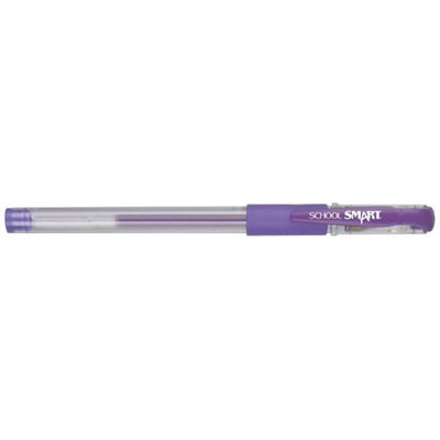 School Smart 1570504 0.7mm Pen Grip Medium Gel Stick Purple - Pack of 12