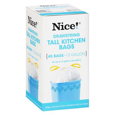N'ice Nice! Drawstring Tall Kitchen Bags 13 Gallon 45.0 ea (Pack of 3)