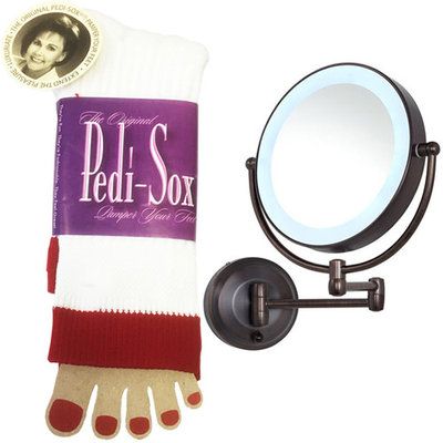 The Original Pedi-Sox Red Band and Zadro Oil Rubbed Bronze LEDW810 LED Lighted Wall Mount