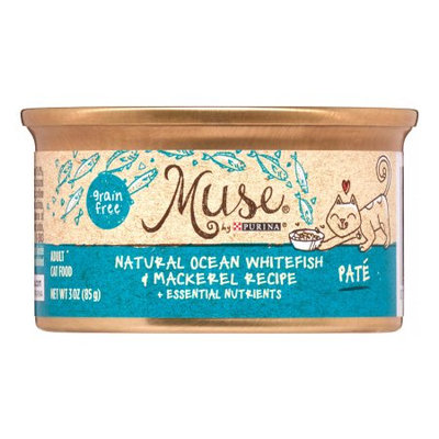 Muse by Purina Natural Ocean Whitefish & Mackerel Recipe Cat Food, 3 oz.