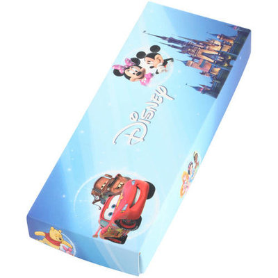 Disney Palace Pet Pumpkin Girls' Pink Plastic Time Teacher Watch, Blue Stripe Nylon Strap