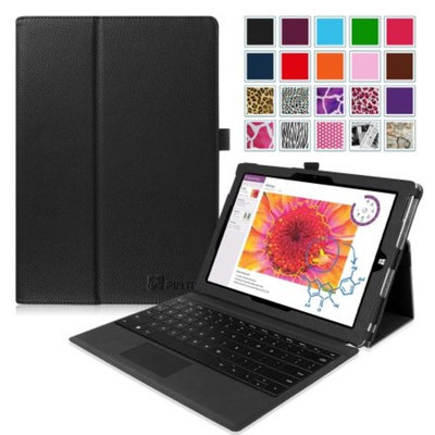 Fintie Microsoft Surface 3 Case - Premium PU Leather Folio Stand Cover with Stylus Holder for Microsoft Surface 3 10.8-Inch Windows Tablet (Not Fit Surface Pro 3 12-Inch), Black