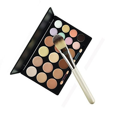 Globeagle 20 Colors Makeup Camouflage Eyeshadow Concealer Palette Brush Powder 3#
