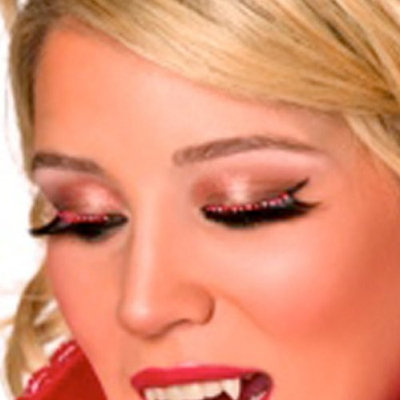 Black Dramatic Eyelashes with Red Crystals