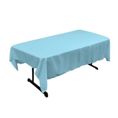 LA Linen TCpop60x84-TurquoiseLghtP40 Polyester Poplin Rectangular Tablecloth, Turquoise Light - 60 x 84 in.