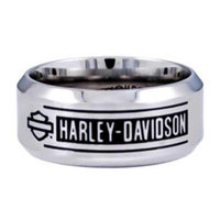 Hot Wheels Harley-Davidson Size 12 Men's H-D Bar Script Stainless Steel Band Ring, (12) HSR0026
