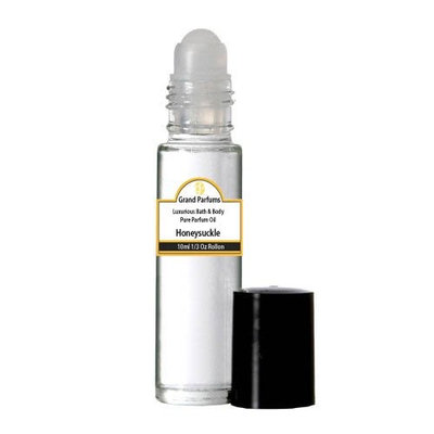 Grand Parfums Perfume Oil - Uncut Alcohol Free Body Oil Honeysuckle Fragrance 1/3 oz bottle with Roll on