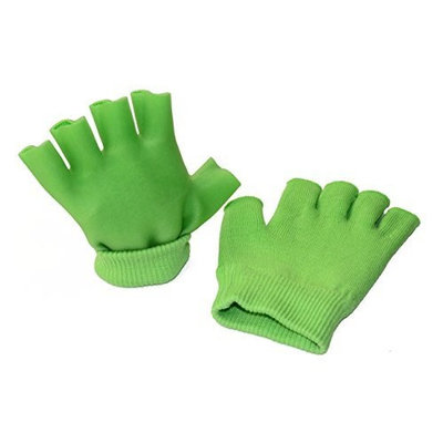2 pcs Moisturizing Spa Gloves Half Finger Touch Screen Gloves Gel Line with Essential Oils and Vitamin E